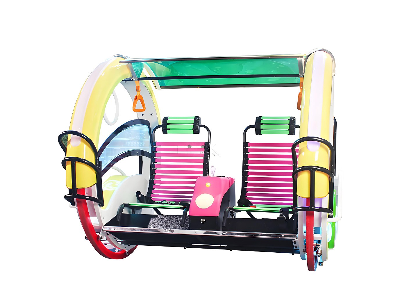 Happy Car 360° Rotating Swing Ride | Two-Seat Parent-Child Amusement Ride commercial model for Malaysia arcade venues