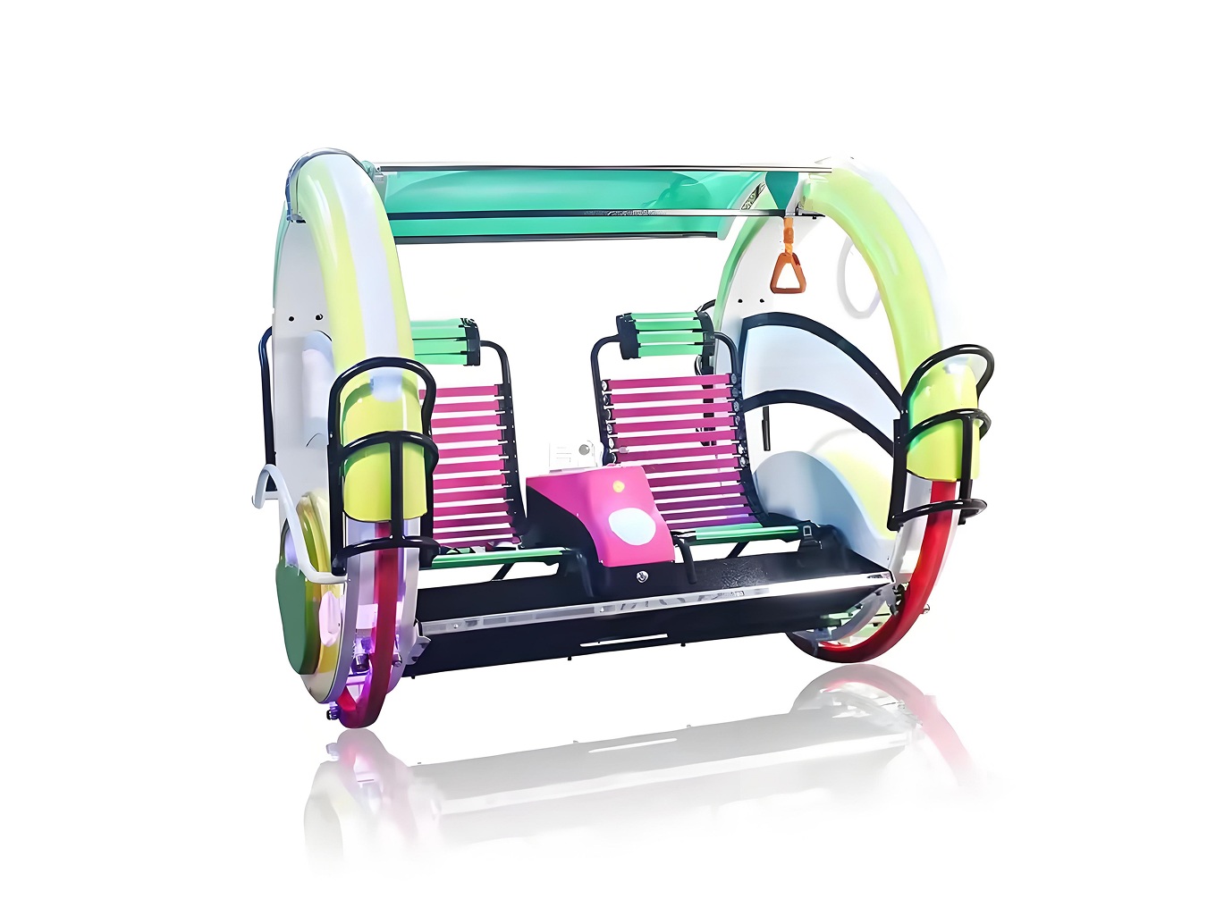 Happy Roller 360° Amusement Ride | Two-Seat LED Gyro Car commercial model for Malaysia arcade venues