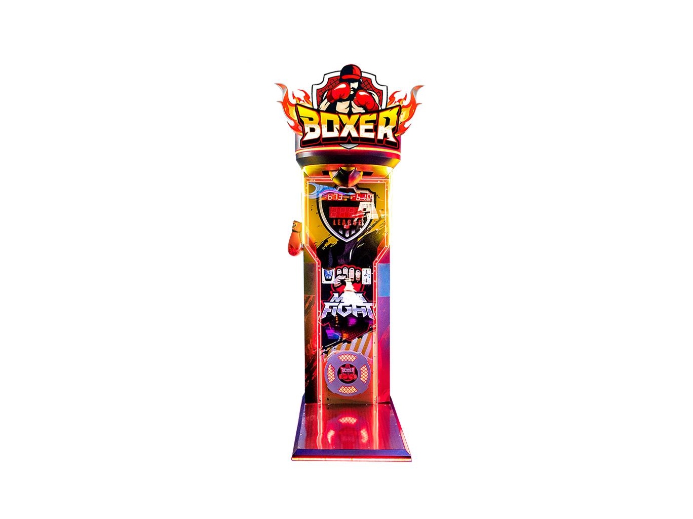 Boxer Coin-Operated Punching Arcade Machine commercial model for Malaysia arcade venues