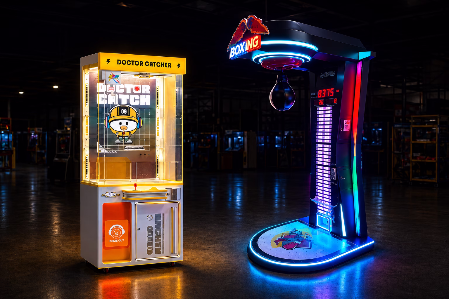 Prize and boxing arcade machines